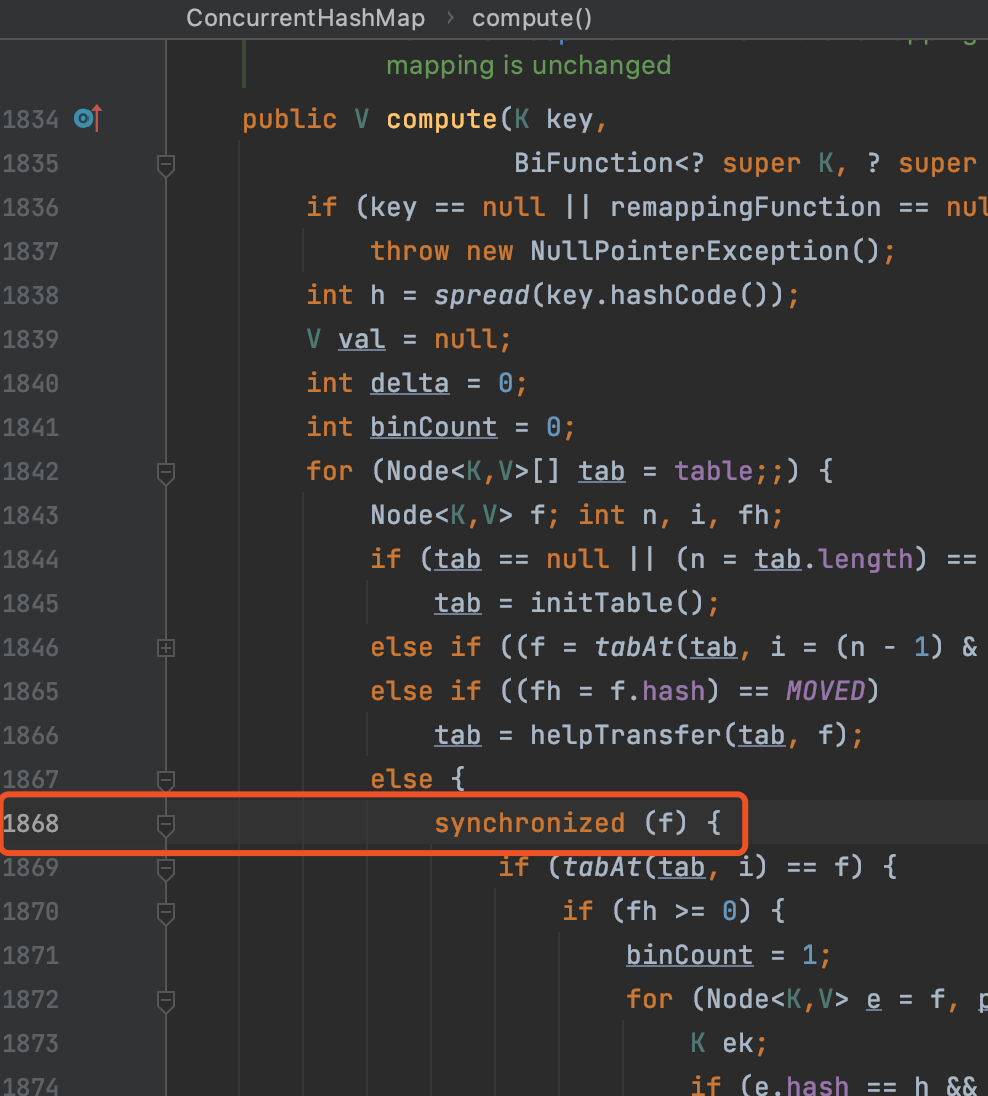图3: ConcurrentHashMap#compute方法 L1868